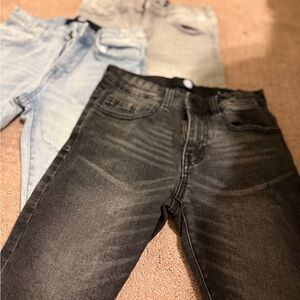 Jordan Craig Boys  Washed Black, gray and blue denim Relaxed  Jean shorts.